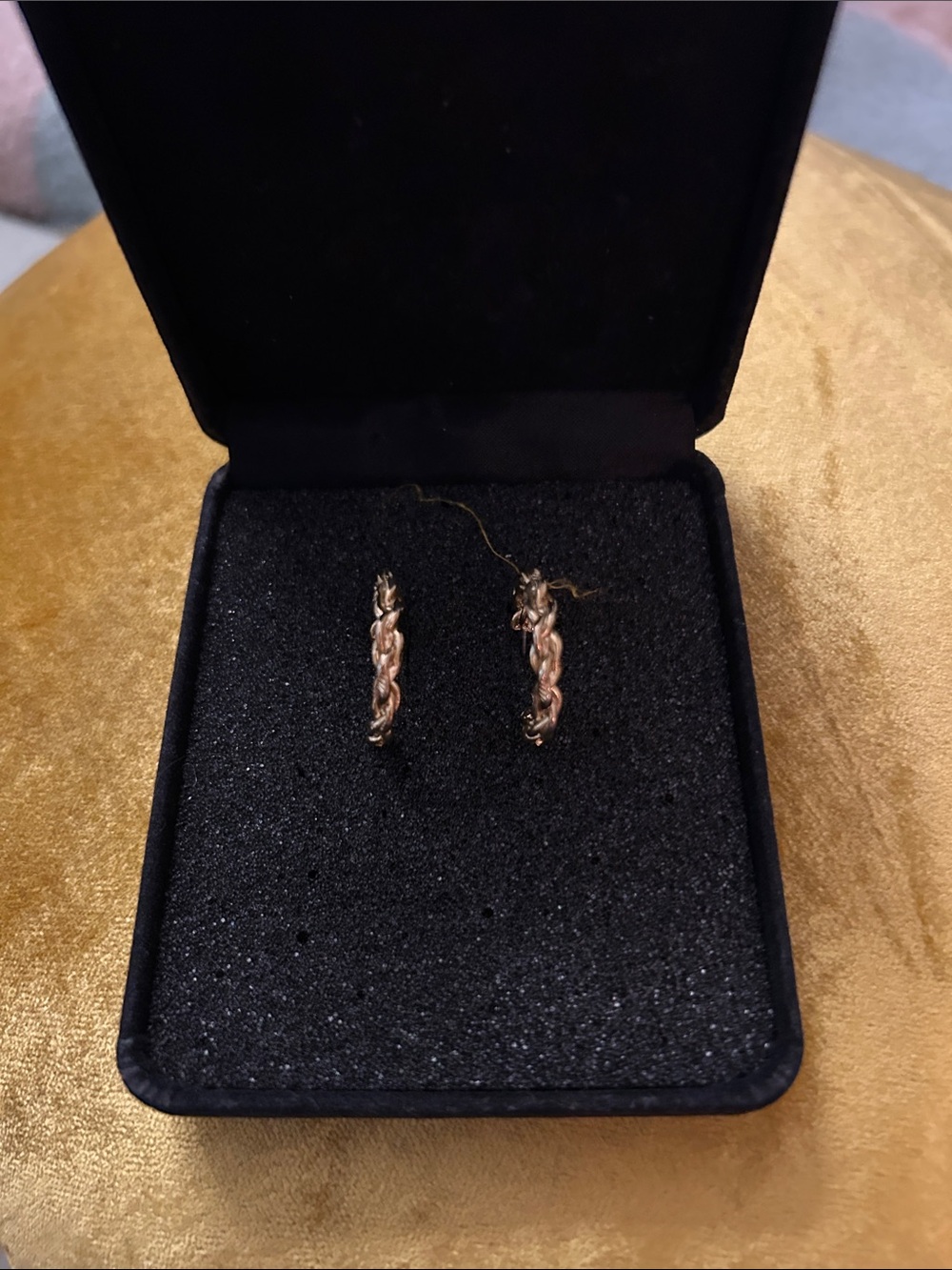 Braided Hoop Earrings in Rose Gold Tone - Women Jewelry